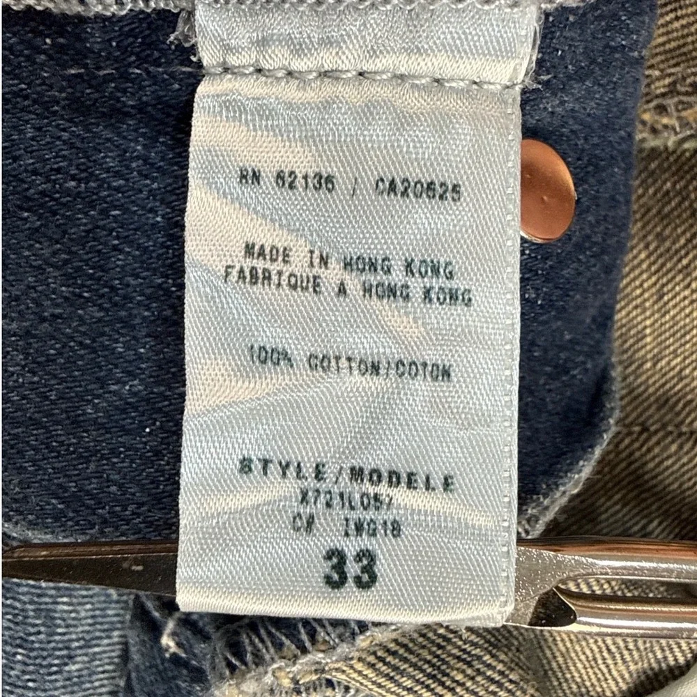Guess Jeans Mens 33 Blue Medium Wash Straight Leg Distressed Denim X721L057
